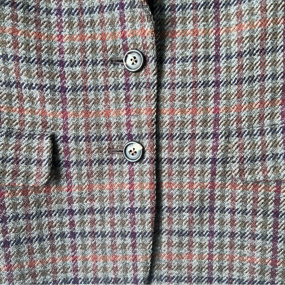 Aquascutum London Vintage Women’s 100% Wool Plaid Blazer, Like New, Size 4 - Picture 7 of 16